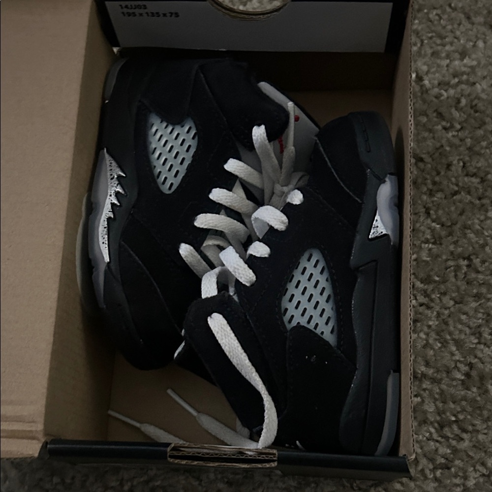Jordan Kids Black and White Retro Sneakers